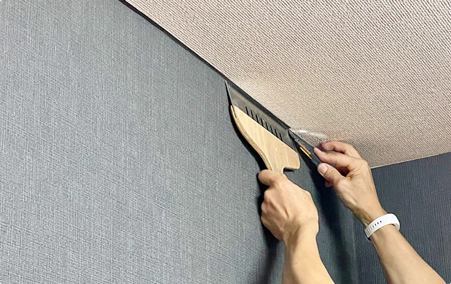 施工事例：壁紙クロスの様子